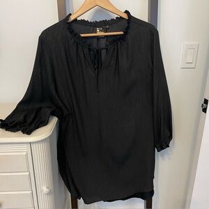 Reitmans Black Ruffle Blouse. Size 3X. Almost new!!  Black with gold sparkle